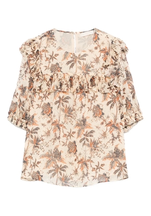 Ulla Johnson Jodie ruffled floral blouse - Neutrals