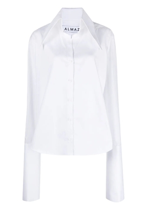 Almaz split-detail poplin-cotton shirt - White