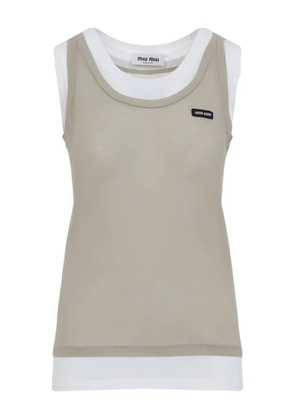 Miu Miu layered sleeveless top - Neutrals