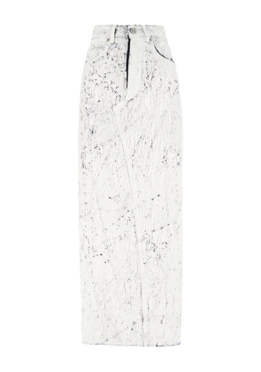 MM6 Maison Margiela coated-finish midi skirt - White