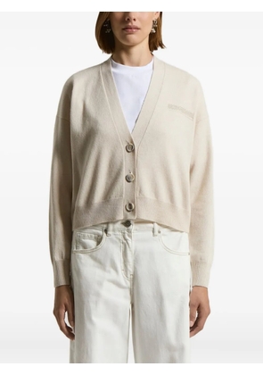 Peserico embroidered-detail button cardigan - Neutrals