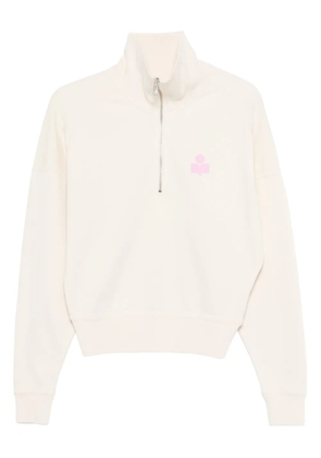 MARANT ÉTOILE Ross zip logo knitwear - Neutrals