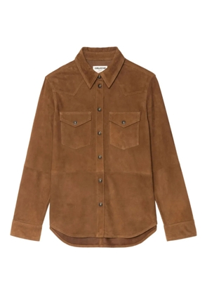 Zadig&Voltaire suede button-down shirt - Brown