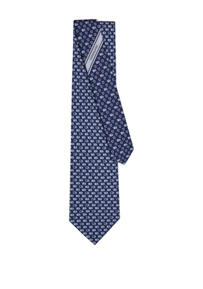 Ferragamo elephant-pattern tie - Blue
