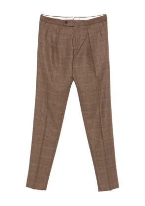 Incotex pleated checked trousers - Brown