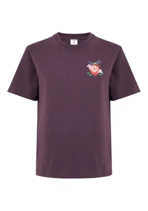 Casablanca floral-embroidered T-shirt - Purple