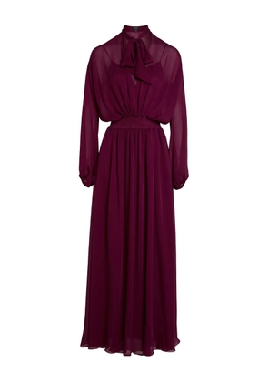 Giambattista Valli tie-neck silk maxi dress - Purple