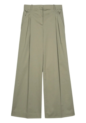 Kiton poplin wide-leg trousers - Green
