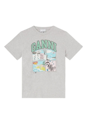 GANNI graphic-print T-shirt - Grey