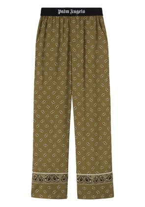 Palm Angels paisley-print straight-leg trousers - Green