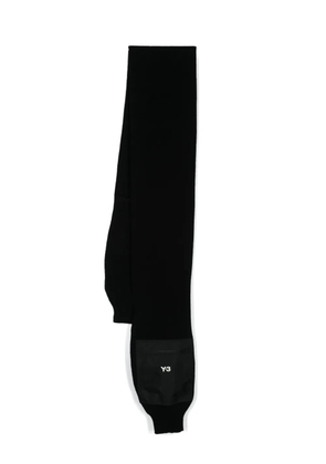Y-3 logo-print sleeve scarf - Black
