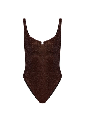 Oséree square-neck swimsuit - Brown