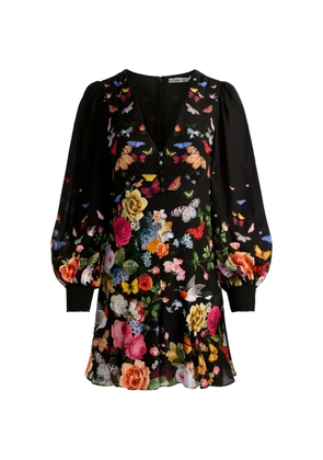alice + olivia Irene empire-waist floral mini dress - Black