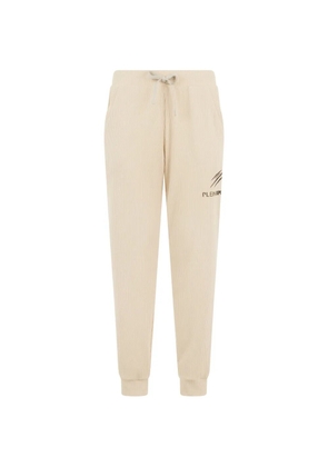 Plein Sport ribbed drawstring trousers - Neutrals