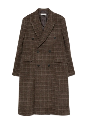 OUR LEGACY checked double-breasted coat - Brown