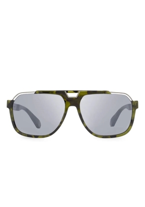 Philipp Plein Eyewear cutout bridge navigator sunglasses - Green
