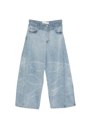 Feng Chen Wang pattern wide-leg jeans - Blue