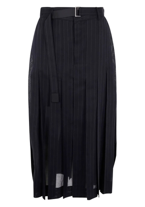 sacai pinstriped midi skirt - Black