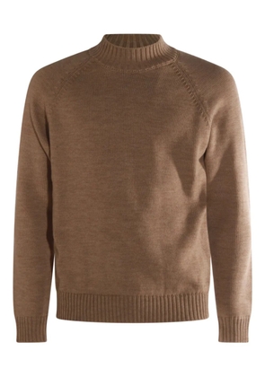Zanone high-neck raglan-sleeve sweater - Brown