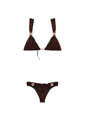 Oséree ring-detail triangle bikini - Brown