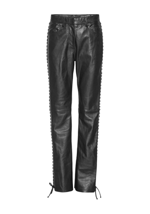 ROTATE BIRGER CHRISTENSEN laced leather trousers - Black