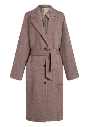 ETRO belted wool coat - Red
