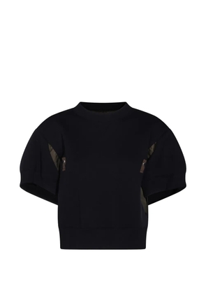 sacai panelled short-sleeve sweater - Blue