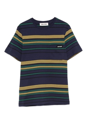 Miu Miu striped pocket top - Blue