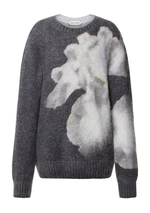 Alberta Ferretti floral-intarsia knit sweater - Grey