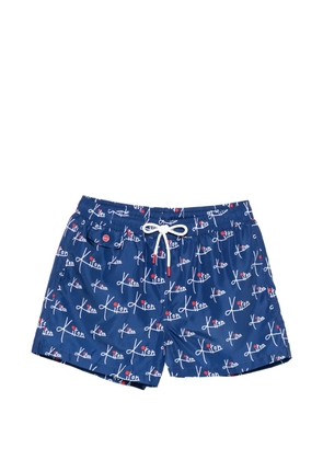 Kiton printed swim shorts - Blue