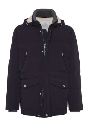 Brunello Cucinelli quilted hooded jacket - Blue