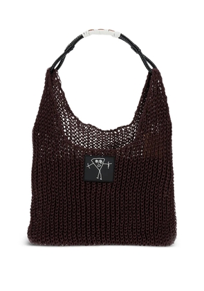 Plan C braided-handle mesh shoulder bag - Brown