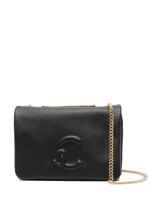 Coccinelle mini embossed-logo chain shoulder bag - Black