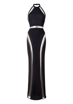 Balmain sheer panel evening gown - Black