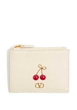 Valentino Garavani Cherryfic grained card holder - Neutrals