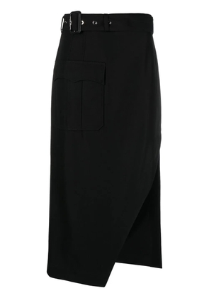 Alexander McQueen belted-waist mid-length skirt - Black