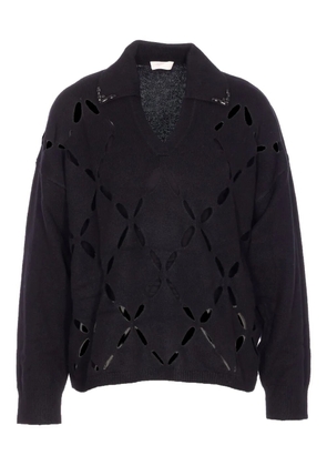 LIU JO cut-out v-neck sweater - Black