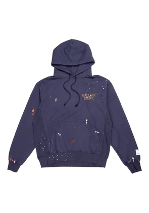 GALLERY DEPT. logo-detail painted hoodie - Blue