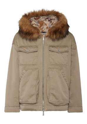 DSQUARED2 faux fur-trimmed hooded jacket - Brown