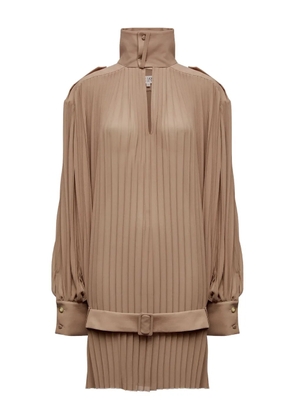 MM6 Maison Margiela pleated high-neck dress - Neutrals