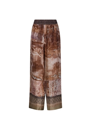 Pierre-Louis Mascia Aloe print trousers - Brown