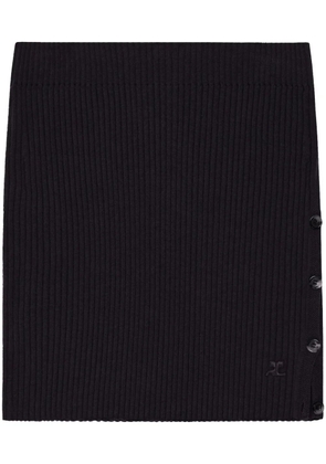 Courrèges ribbed mini skirt - Black