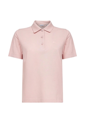 Burberry logo-embroidery polo top - Pink
