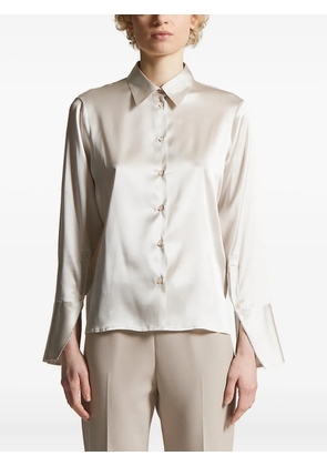 Peserico satin wide-cuff shirt - Neutrals