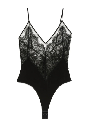 NISSA lace-embellished top - Black