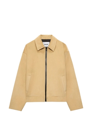 MSGM zip-up corduroy shirt jacket - Neutrals