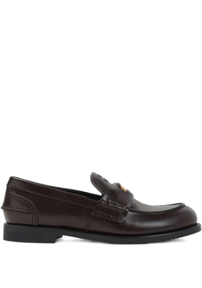 Miu Miu leather penny loafers - Brown