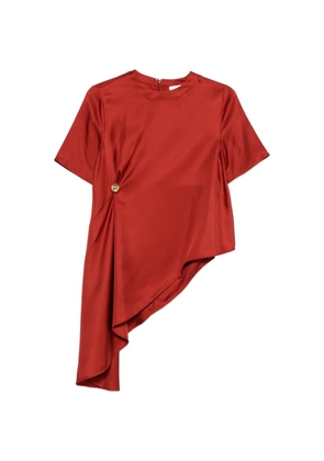 LouLou de Saison Madea button-detail asymmetric blouse - Red