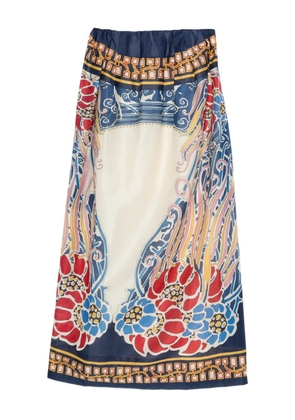 La DoubleJ geometric-pattern midi dress - Neutrals