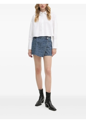 Armani Exchange long-sleeve cropped shirt - White